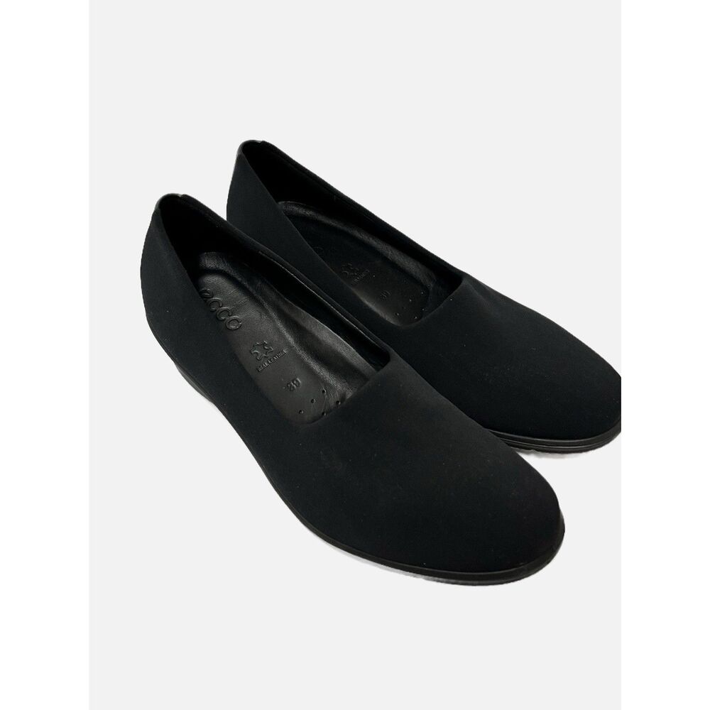 ECCO Felecia Stretch Wedge Black Loafer Eu 39 US 8-8.5